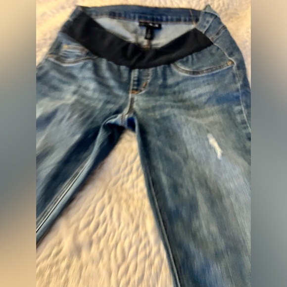 Motherhood Maternity Indigo blue distressed maternity jeans - Picture 8 of 16